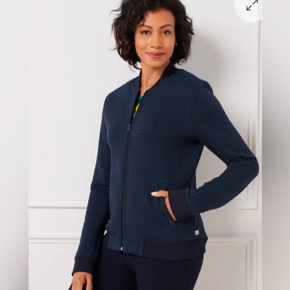 TALBOTS QUILTED‎ RIB TRIM BOMBER JACKET size medium